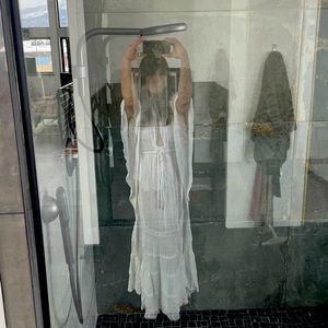 Free People soft white bohemian goddess dress